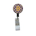 Carolines Treasures Letter B Football Purple and Gold Retractable Badge Reel CJ1064-BBR